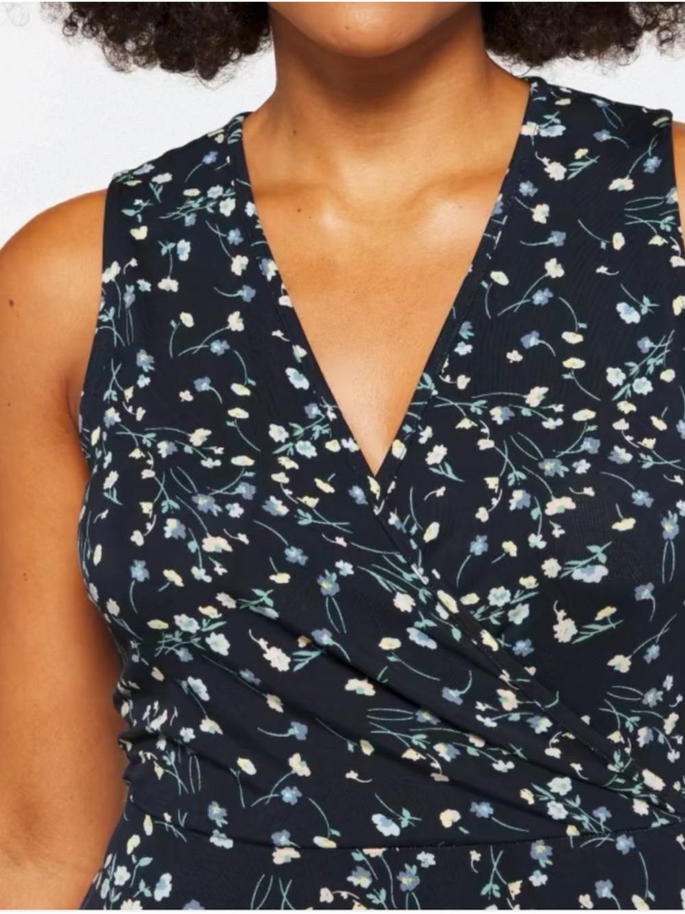 NWOT 41 Hawthorn Elisse Knit Surplus Dress Navy & Ditsy Floral Size L Unworn - Picture 4 of 5